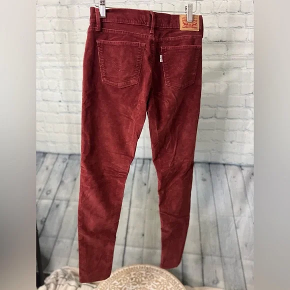 Levis 710 Super Skinny Corduroy Jeans | Rust Red | Sz Womens 28 - Picture 13 of 16